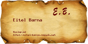 Eitel Barna névjegykártya